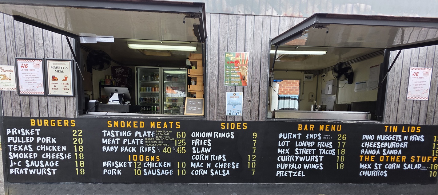 Smoked BBQ meats at The Lot Smokehouse Newcastle - brisket, pulled pork and ribs